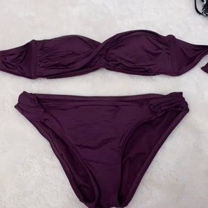 a maroon bikini set